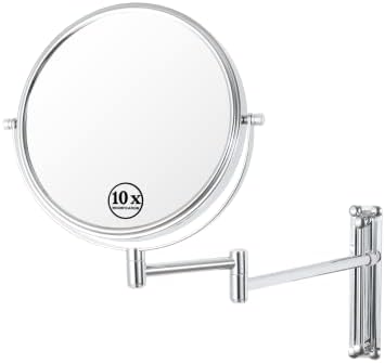 GRASKY 10X Magnifying Wall Mounted Mirror with Lights