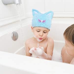 2Pcs Cat Microfiber Hair Drying Towel Wrap for Kids