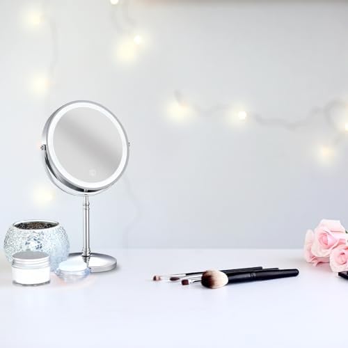 10X Magnifying Makeup Mirror with LED Lights and Touchless Sensor
