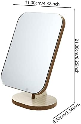 JOEBO Wooden Rotating Desktop Makeup Mirror
