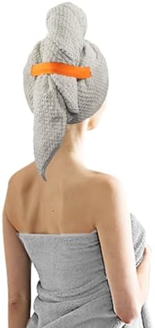 Oerbios Large Microfiber Hair Towel Wrap with Elastic Strap