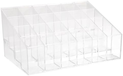 LIFKOME Clear Acrylic Lipstick Display Rack with 24 Compartments