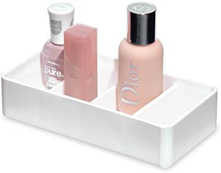 iDesign Sarah Tanno 4 Slot Silicone Cosmetic Drawer Organizer White