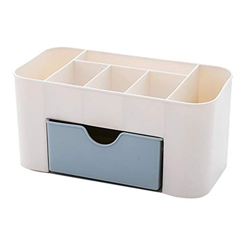 Blue Makeup Organizer with Brush Holder