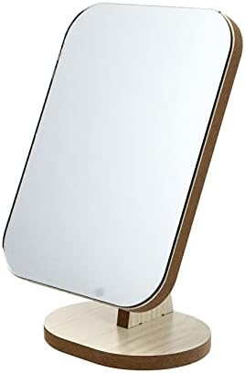 JOEBO Wooden Rotating Desktop Makeup Mirror