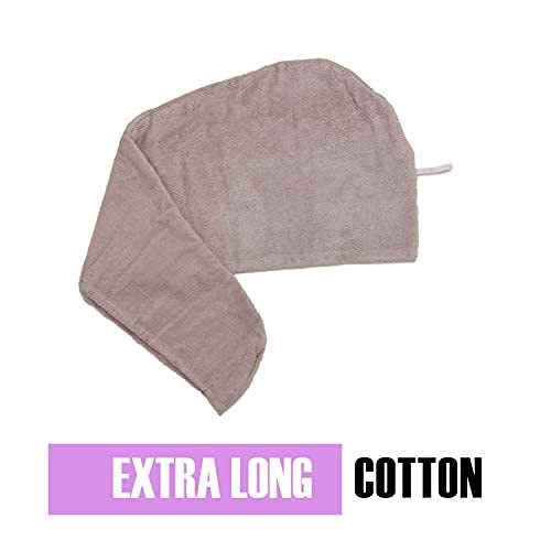 Aspen5 Extra Large Waffle Cotton Hair Towel Wrap Grey
