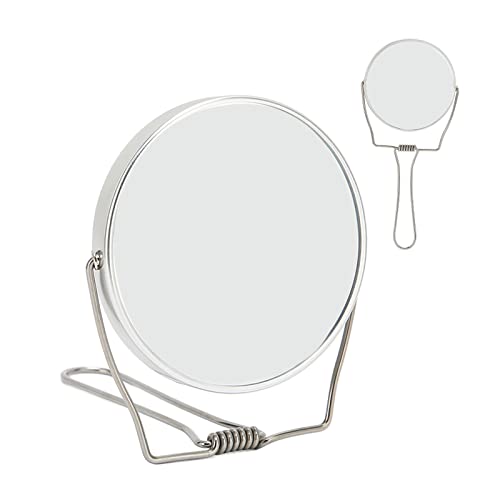 FILFEEL 2 Sided Vanity Mirror with 360 Degree Rotation and Foldable Stand