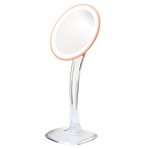 JERDON Lighted Makeup Mirror with 5X Magnification