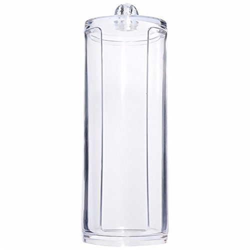 Teensery Clear Round Makeup Cotton Storage Box Organizer