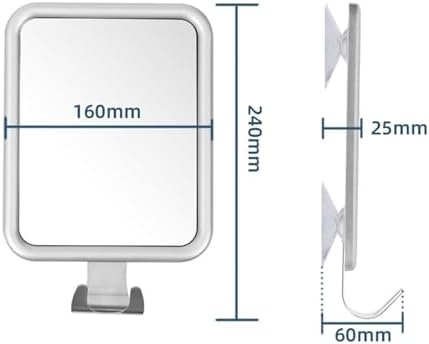 Brrnoo Fogless Mirror with Suction Cups and Hooks