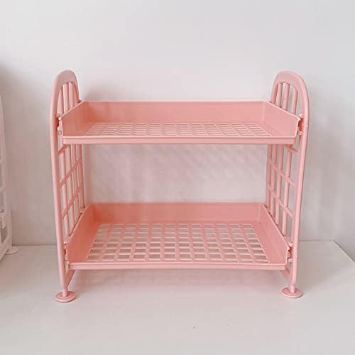 Double-layered Makeup Organizer with Mirror and Storage Compartment