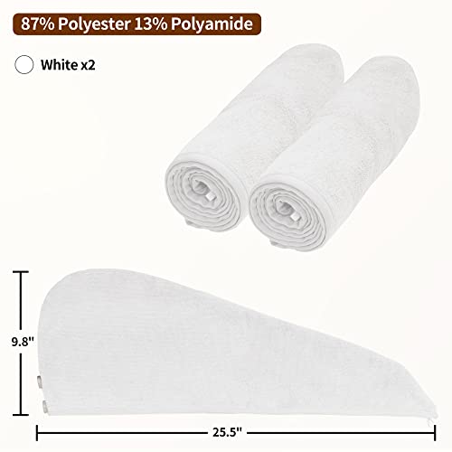NEXCOVER Hair Towel Microfiber 2 Pack 1