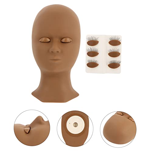 Ipetboom Makeup Practice Face Replaceable Eyelids Lash Head Mold