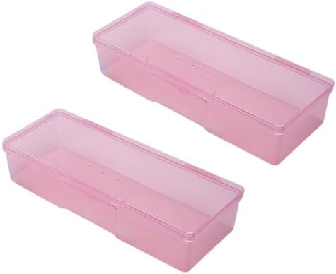 GSHLLO 2 Pcs Clear Plastic Nail Art Storage Box