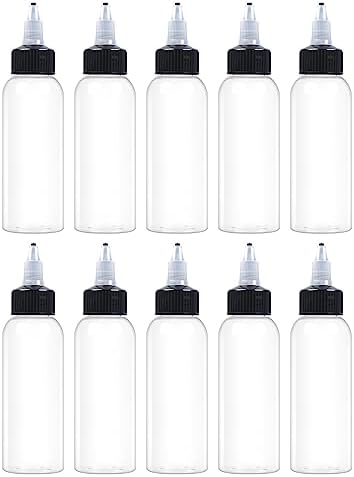 20 Pcs 2oz Clear Squeeze Bottles with Twist Top Cap
