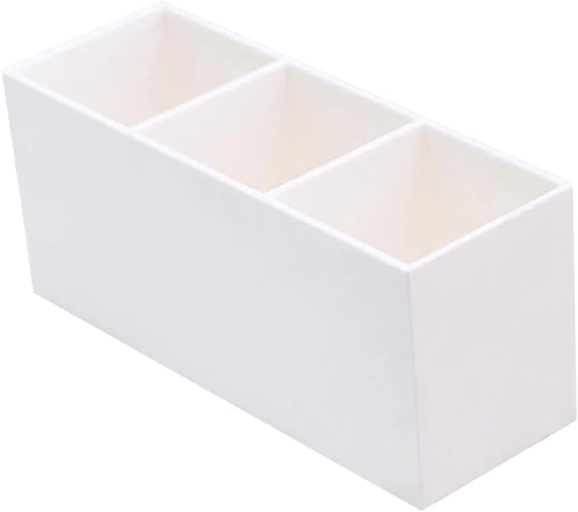 TTKL Makeup Brush Holder Organizer 3 Slot Acrylic Storage Case Black