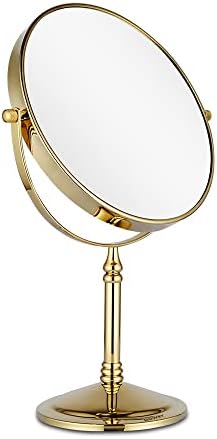 DOWRY 10X Magnification Makeup Mirror with Gold Finish 1