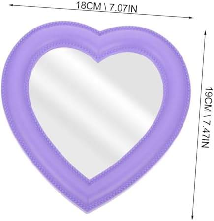 2pcs Heart-Shaped Makeup Mirrors Wall-Mounted Desktop Use
