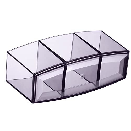 HBlife Clear Makeup Brush Holder Organizer with 3 Slots 1