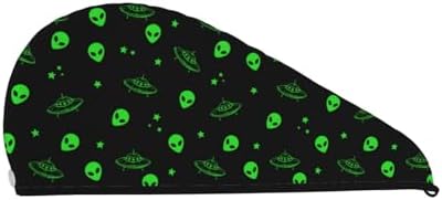 Galaxy Alien Hair Towel Wrap for Men Women Curly Long Thick Hair
