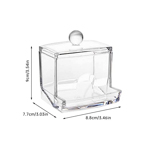 Clear Acrylic Storage Holder for Cotton Swabs and Makeup Accessories