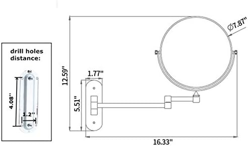 Gecious Double Sided Wall Mirror 10X Magnification Matte Black