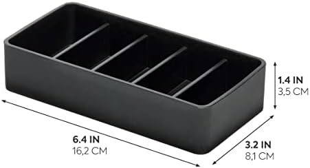 iDesign Sarah Tanno 5 Slot Cosmetic Drawer Organizer Black