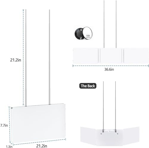 JANMPASK 3 Way Mirror with Light and Retractable Hooks