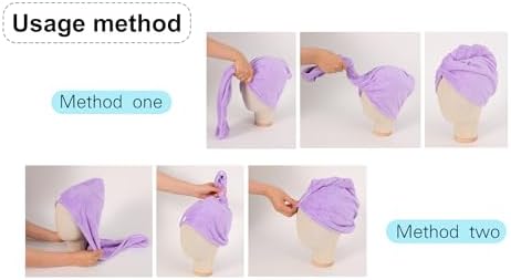3 Pack Microfiber Hair Turbans for Quick Drying