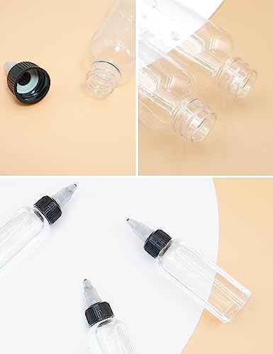 20 Pcs 2oz Clear Squeeze Bottles with Twist Top Cap