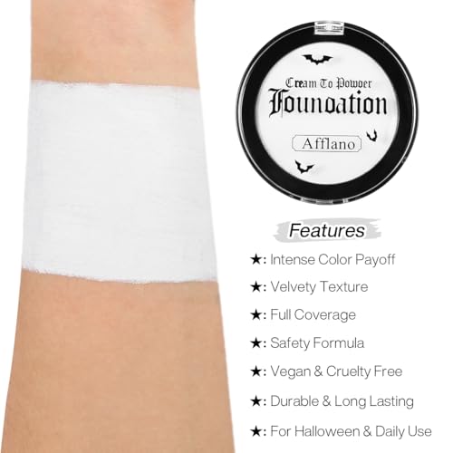Goth White Face Paint Foundation for Halloween Costumes