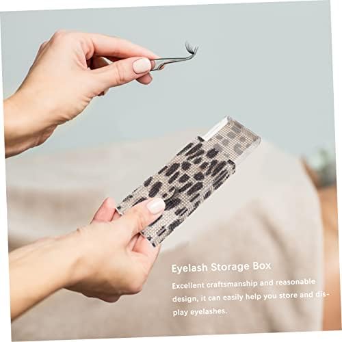 BESTYASH Glitter Eyelash Storage Box with Leopard Print
