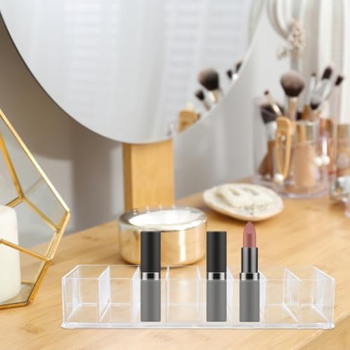 LALAFINA Acrylic Cosmetic Display Case with 8 Storage Spaces 1