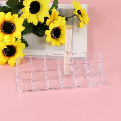 12-Slot Acrylic Lipstick Organizer Case