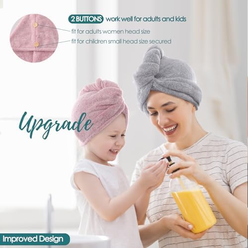 JEFFSUN 6 Pack Face Washcloths 2 Pack Hair Drying Towels