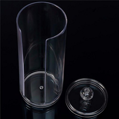 Teensery Clear Round Makeup Cotton Storage Box Organizer