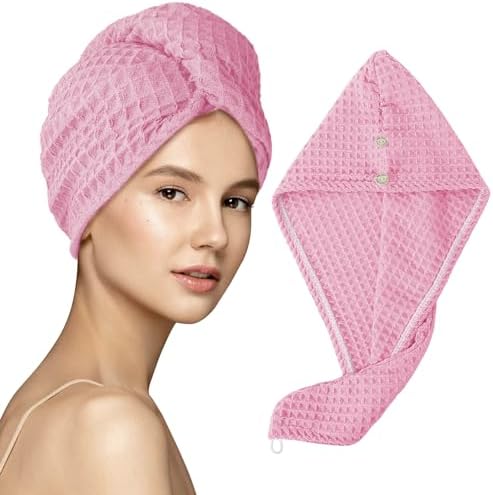 MaopaoBeauty Microfiber Waffle Hair Towel for Women Girls