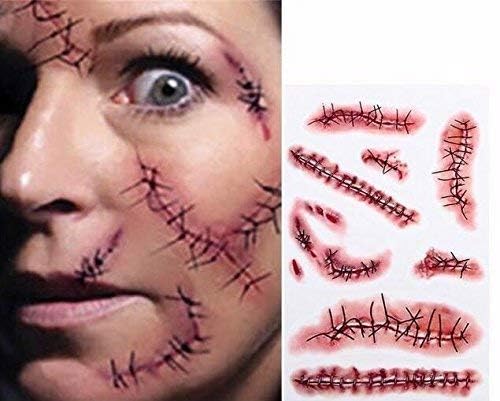 Gibaniza Realistic Fake Bloody Wound Scar Sticker 5PC
