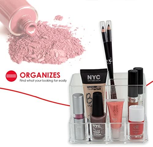 Home Basics Clear Shatter-Resistant Makeup Organizer