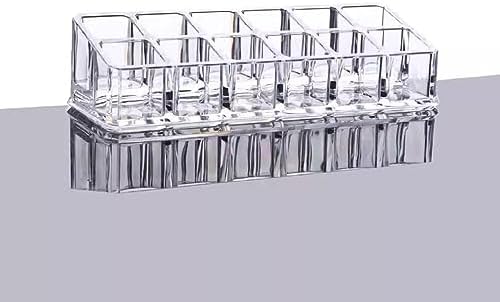 Yakri Clear Acrylic Cosmetic Display Stand with 12 Compartments