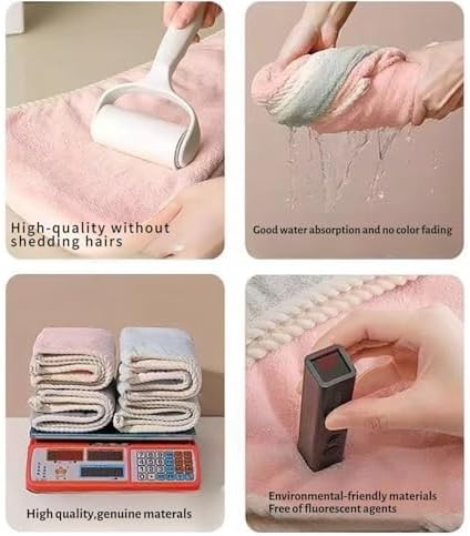 XPZKAIYUE Microfiber Hair Towel Wrap for Women and Kids Pink Green