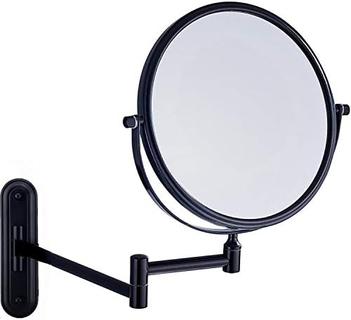 Gecious Double Sided Wall Mirror 10X Magnification Matte Black
