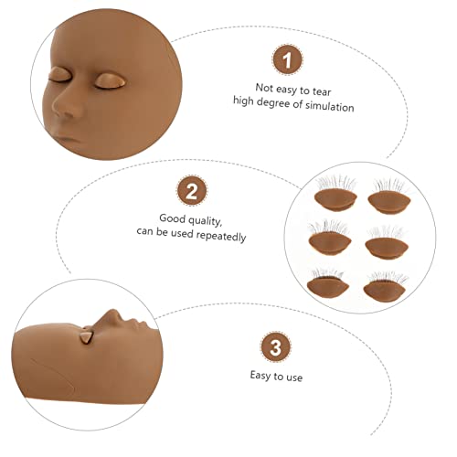 Ipetboom Makeup Practice Face Replaceable Eyelids Lash Head Mold