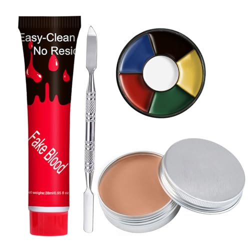Topcent Fake Blood Gel and Scar Wax Halloween Makeup Set