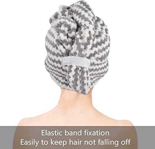 VIVOTE Microfiber Hair Towel Wrap 3Pack Gray