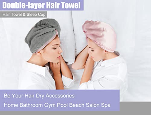 YoulerTex 2Pack Microfiber Hair Towel Wrap Turban for Women Girls