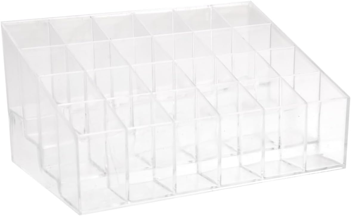 LIFKOME Clear Acrylic Lipstick Display Rack with 24 Compartments