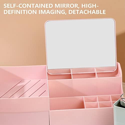 KELINFONG Makeup Bag - 3 Drawer Cosmetic Organizer with Lid