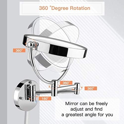 DEIHGE LED Cosmetic Mirror with 3x Magnification and Swivel Mount