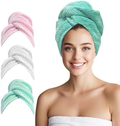 3 Pack Microfiber Hair Towel Wrap for Women